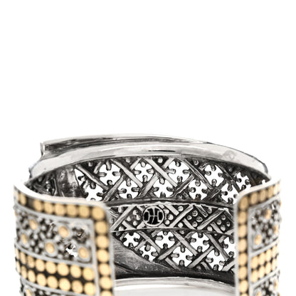 John Hardy Sterling Silver 18K Yellow Gold Wide Jaisalmer Dot Kick Cuff Bracelet 3 of 6