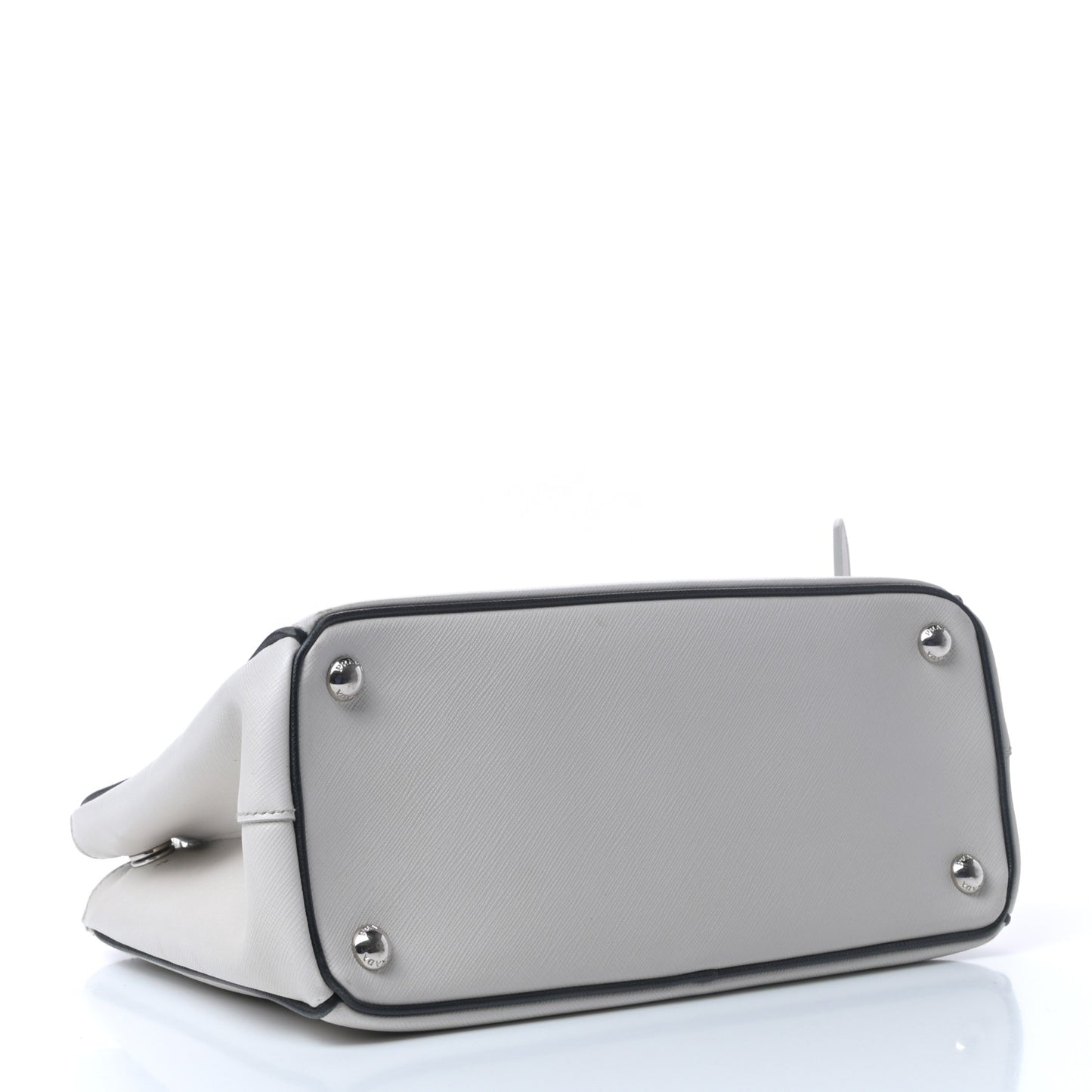 Saffiano Small Galleria Double Zip Tote Talco Black