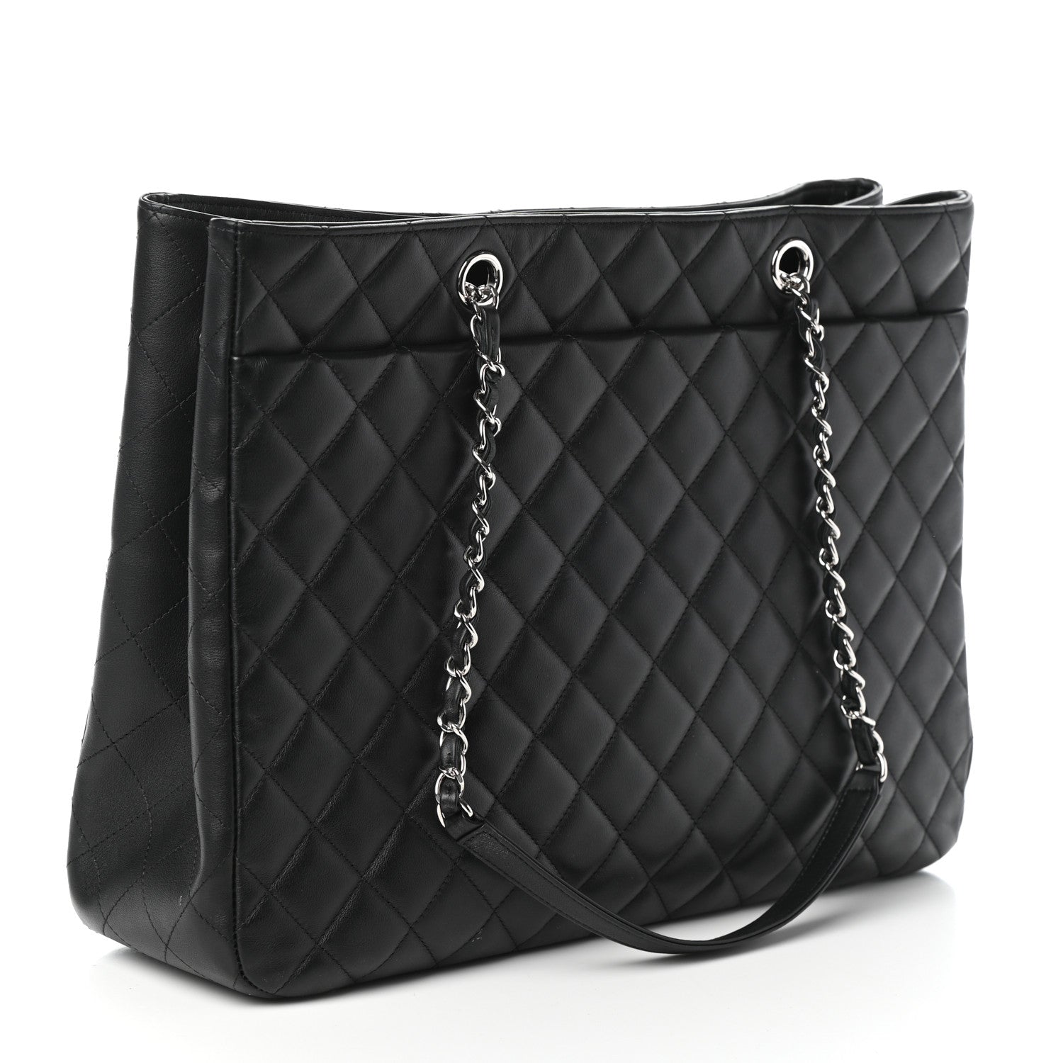 Chanel Calfskin Quilted Large Classic Shopping Tote Black 3 of 10