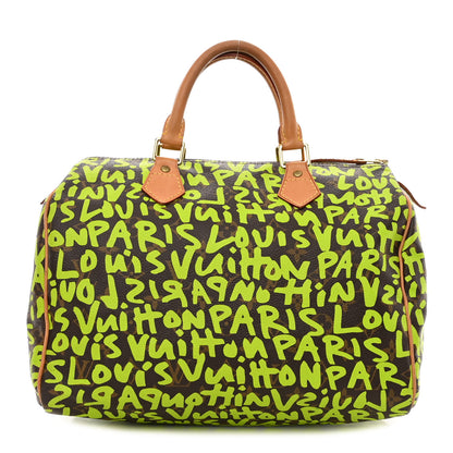 Louis Vuitton Monogram Graffiti Speedy 30 Green 1 of 16