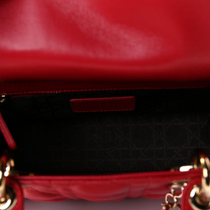 Christian Dior Lambskin Cannage Small My Lady Dior Red 6 of 11