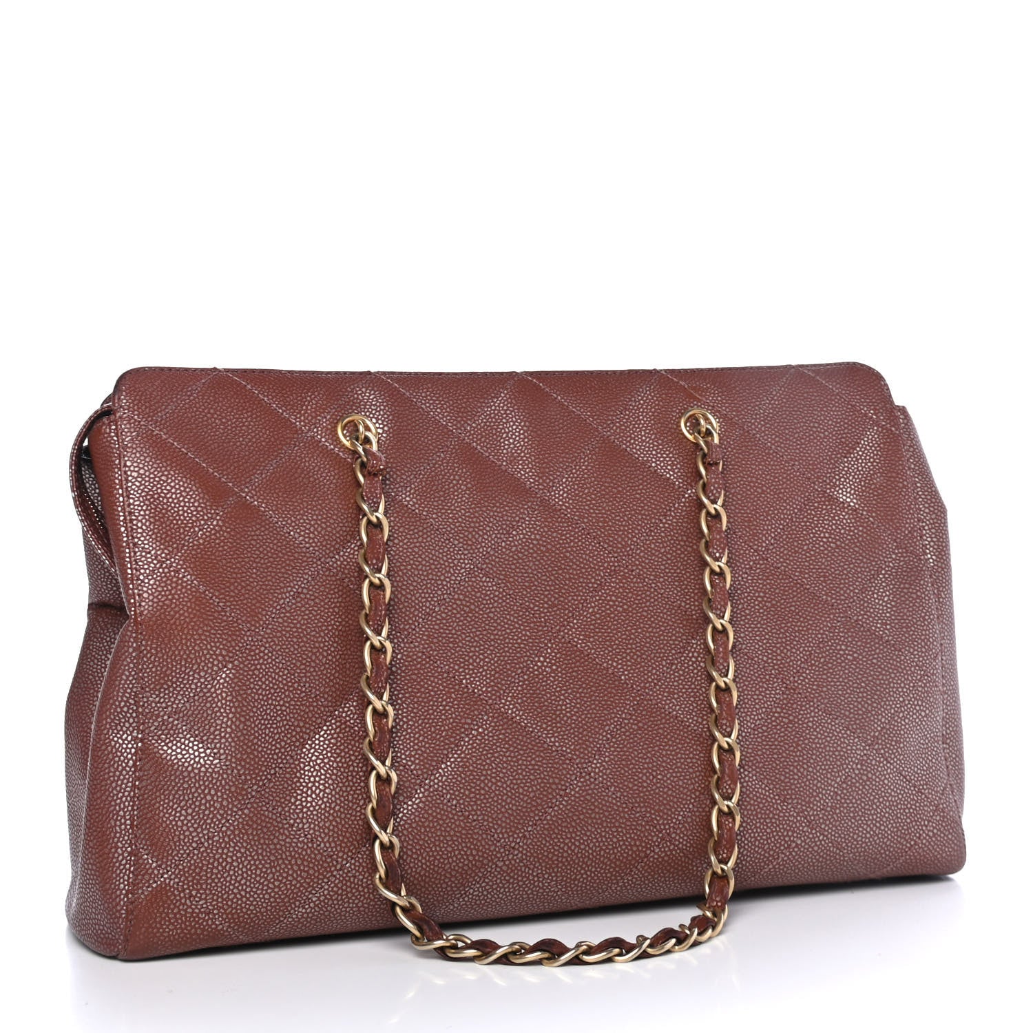 Chanel Metallic Caviar Quilted Shopping Tote Brown 2 of 5