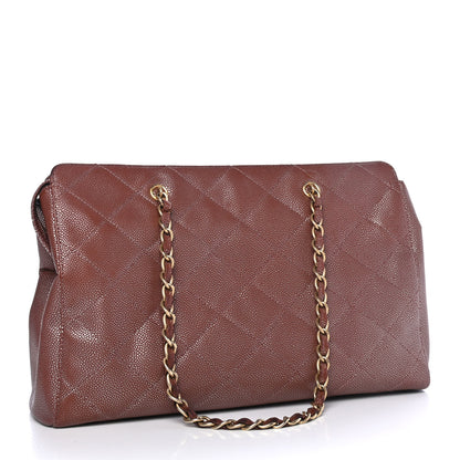 Chanel Metallic Caviar Quilted Shopping Tote Brown 2 of 5