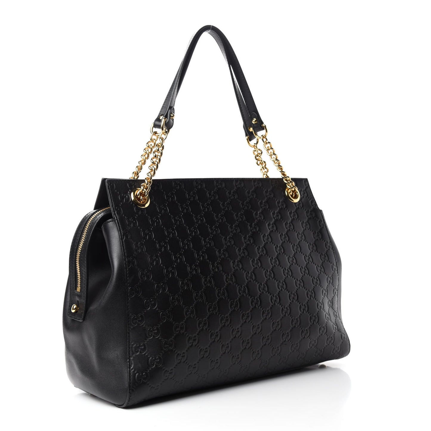 Guccissima Signature Large Shoulder Tote Bag Black