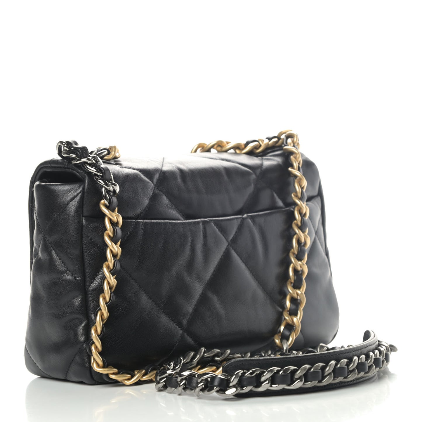 Goatskin Quilted Medium Chanel 19 Flap Black