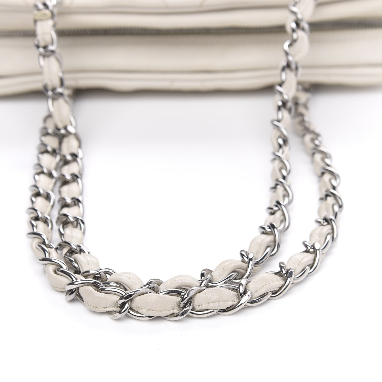 Chanel Calfskin Small Diamond Stitch Tote White 16 of 18