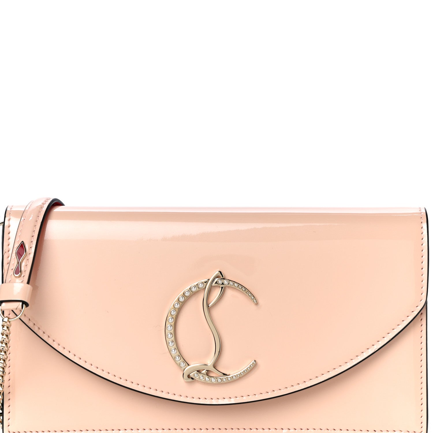 Christian Louboutin Patent Calfskin Loubi54 Crossbody Clutch Nude 7 of 9
