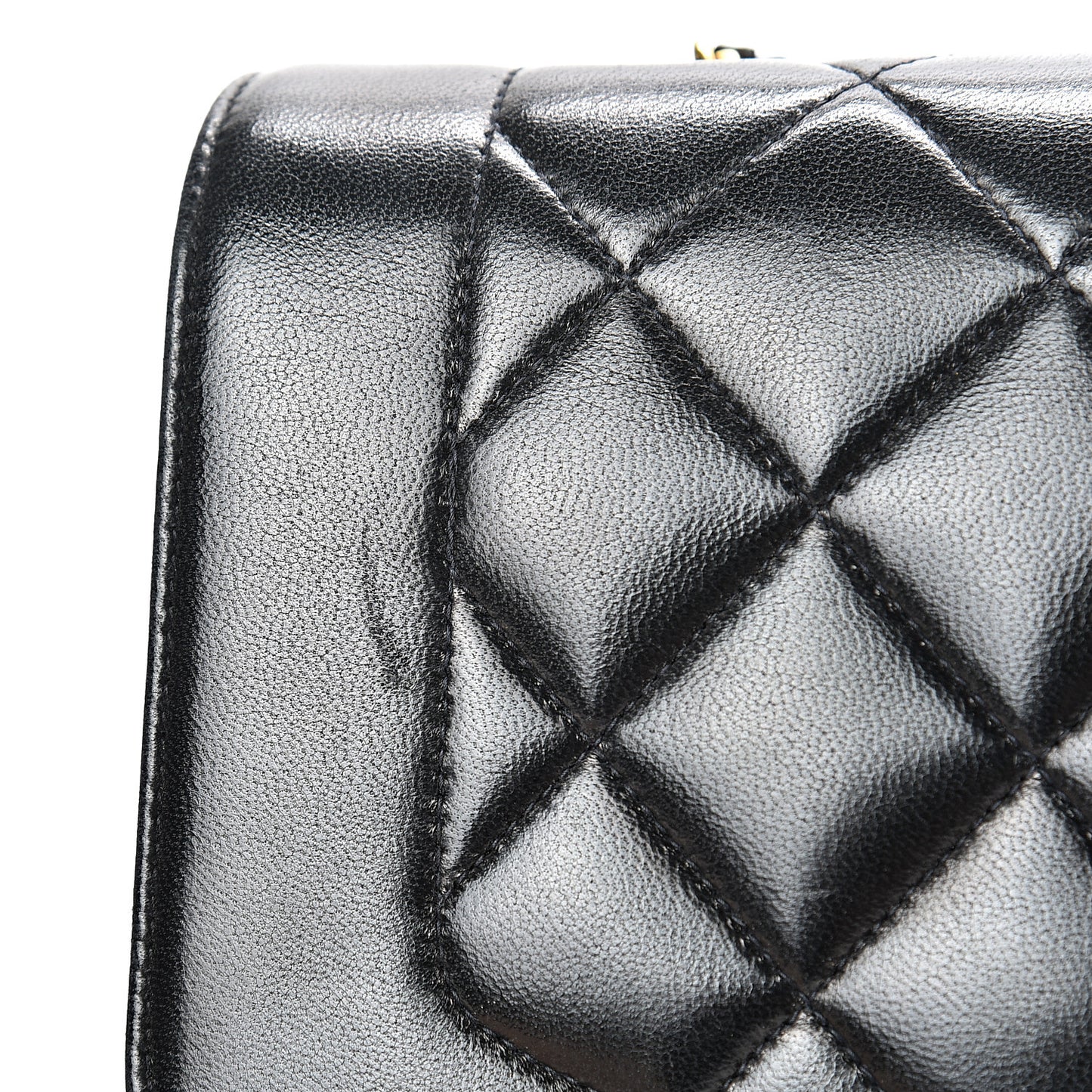 Lambskin Quilted Medium Single Flap Black