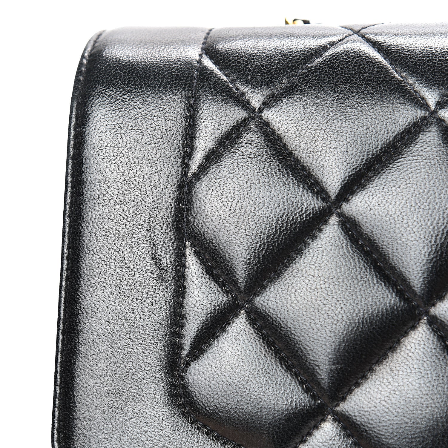 Chanel Lambskin Quilted Medium Single Flap Black 18 of 21