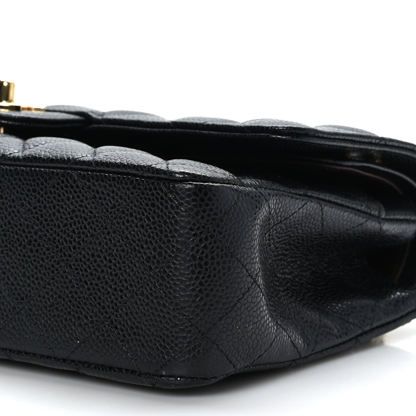 Caviar Quilted Medium Double Flap Black