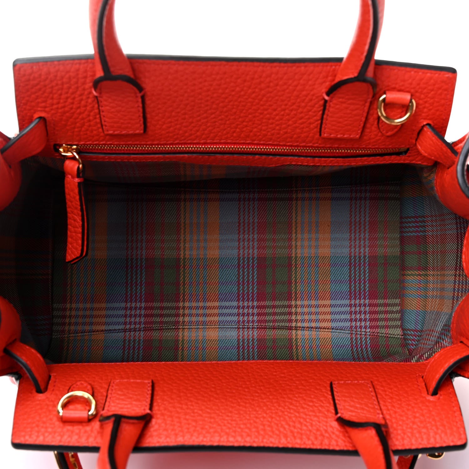 Mulberry Classic Grain Calfskin Belted Bayswater Tote Orange 4 of 4