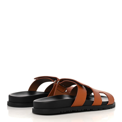 Hermes Calfskin Womens Chypre Sandals 40 Gold 4 of 9