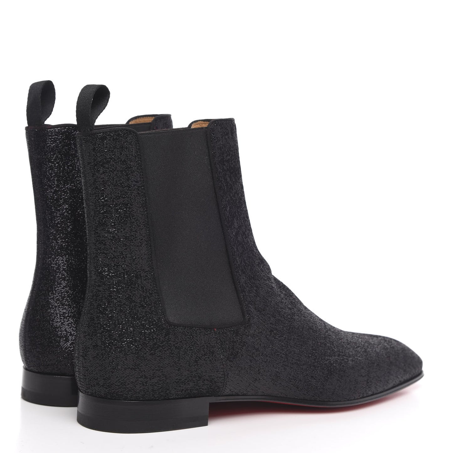 Calfskin Glitter Wet Mens Roadie Orlato Flat Chelsea Boots 45 Black
