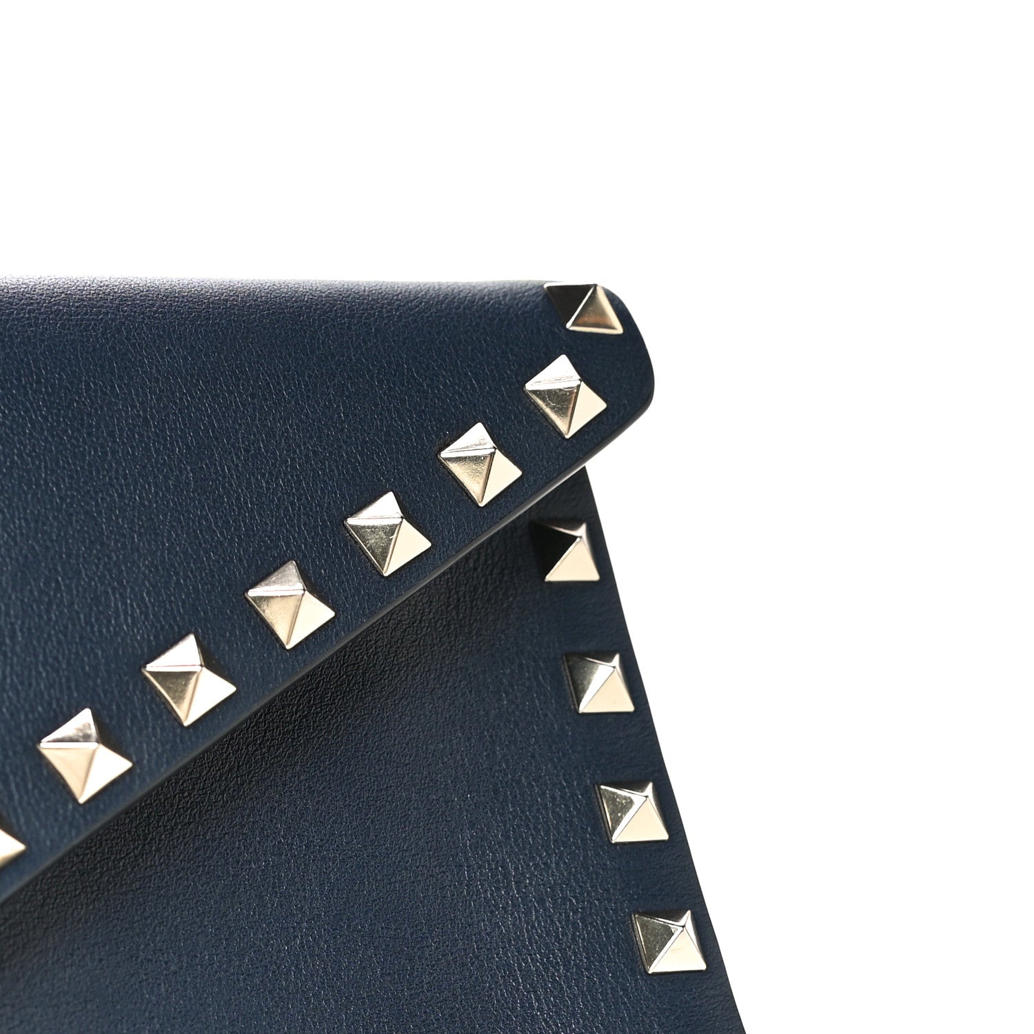 Valentino Garavani Vitello Large Rockstud Envelope Clutch Navy 14 of 15