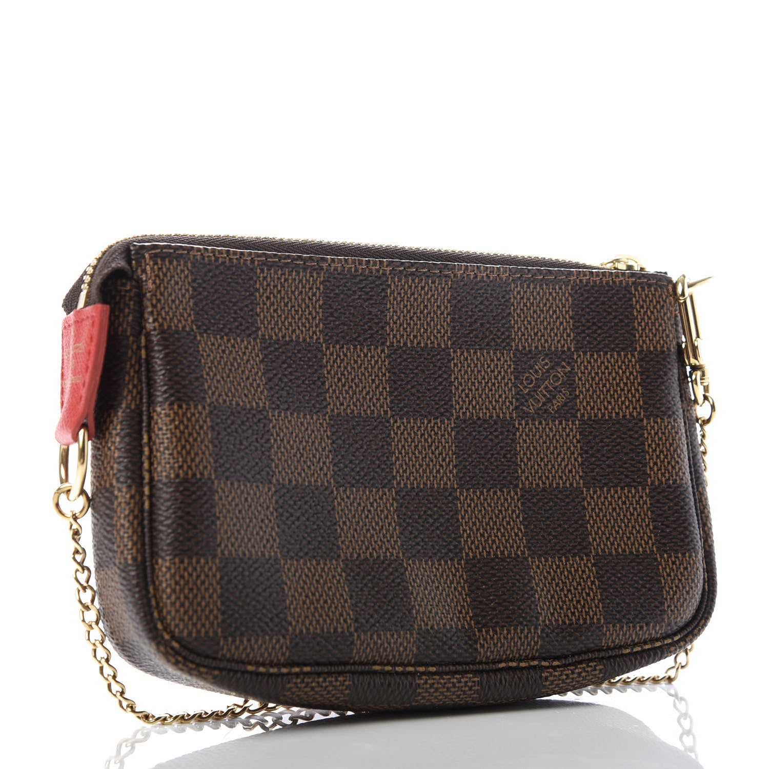 Louis Vuitton Damier Ebene 2019 Christmas Animation Mini Pochette Accessories Red 3 of 8