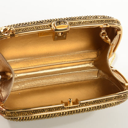 Judith Leiber Swarovski Crystal Minaudière Clutch Gold 4 of 6