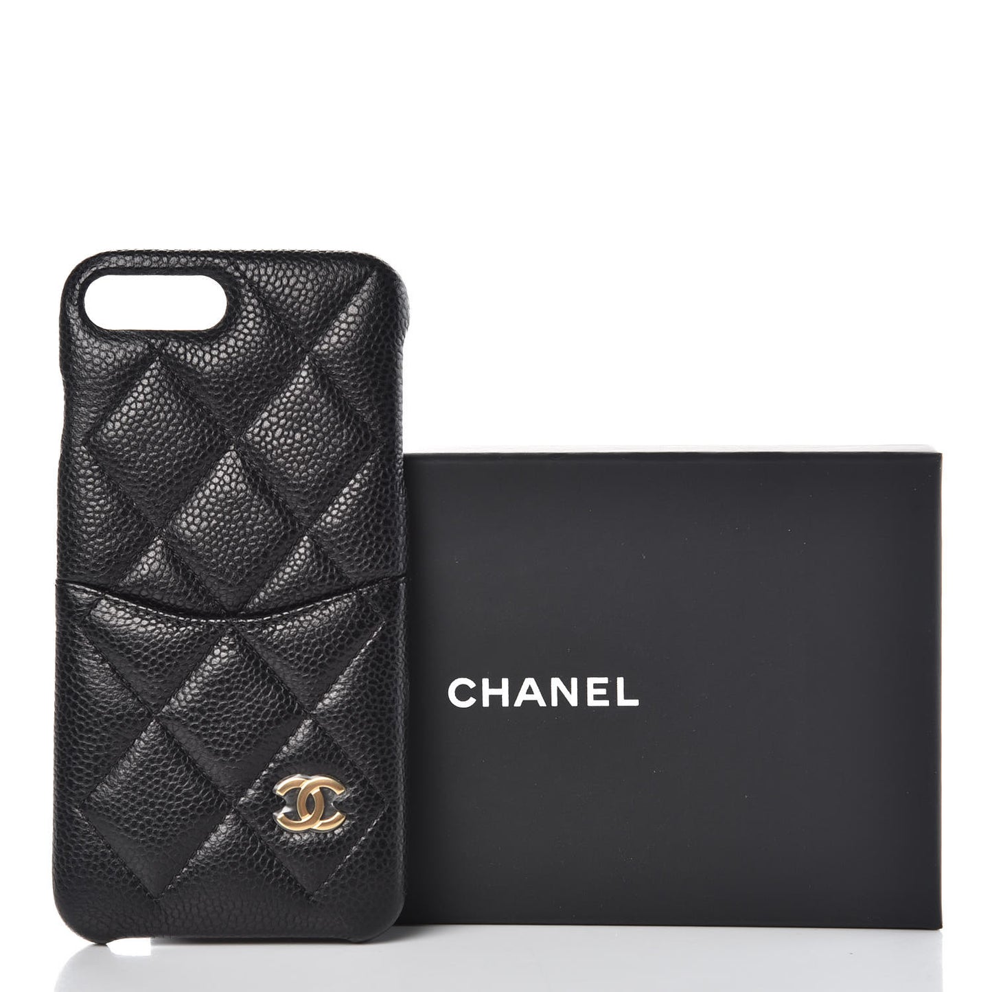 Caviar Quilted iPhone 8 Plus Coco Tech Case Black