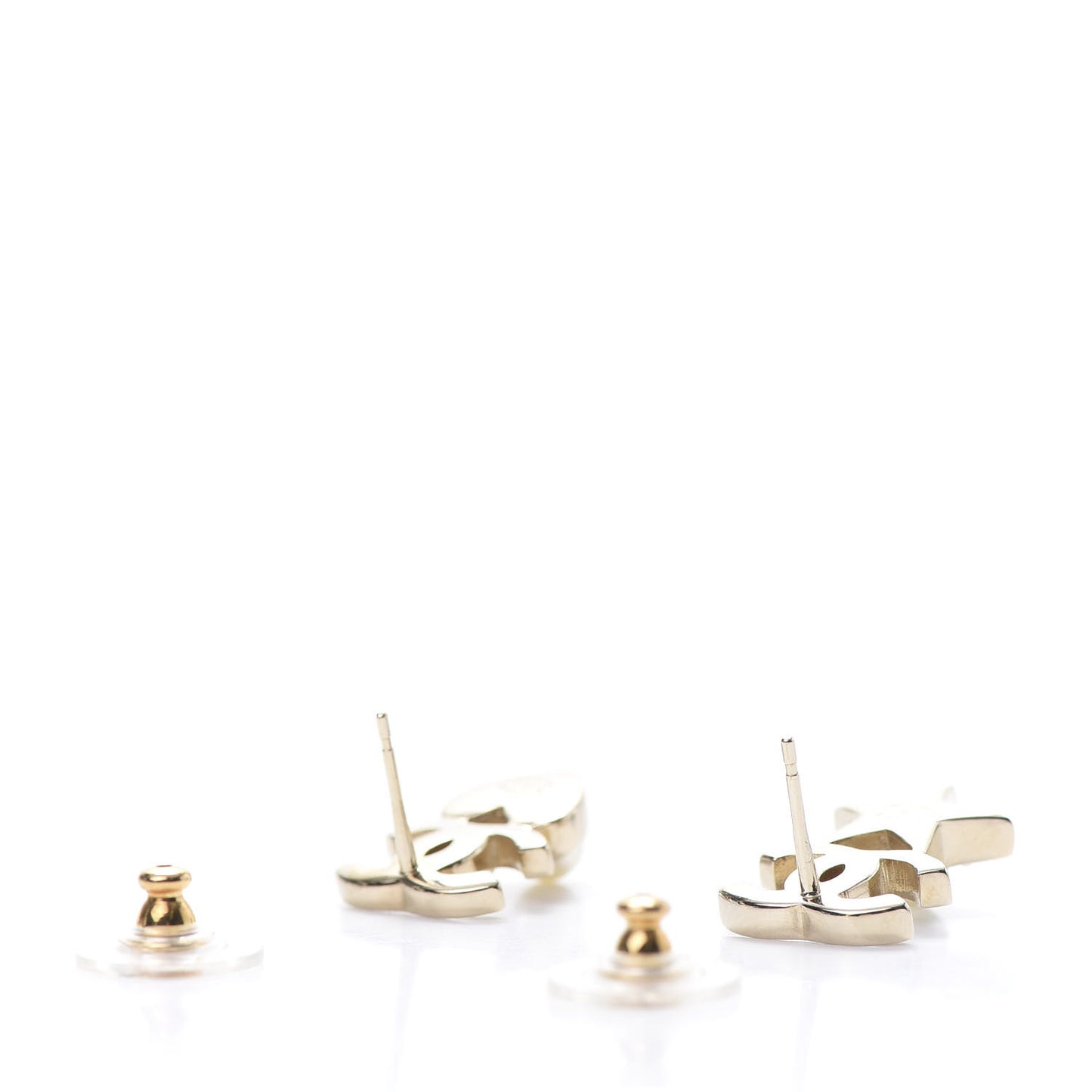 Crystal Pearl Charming Winter CC Star Heart Earrings Gold