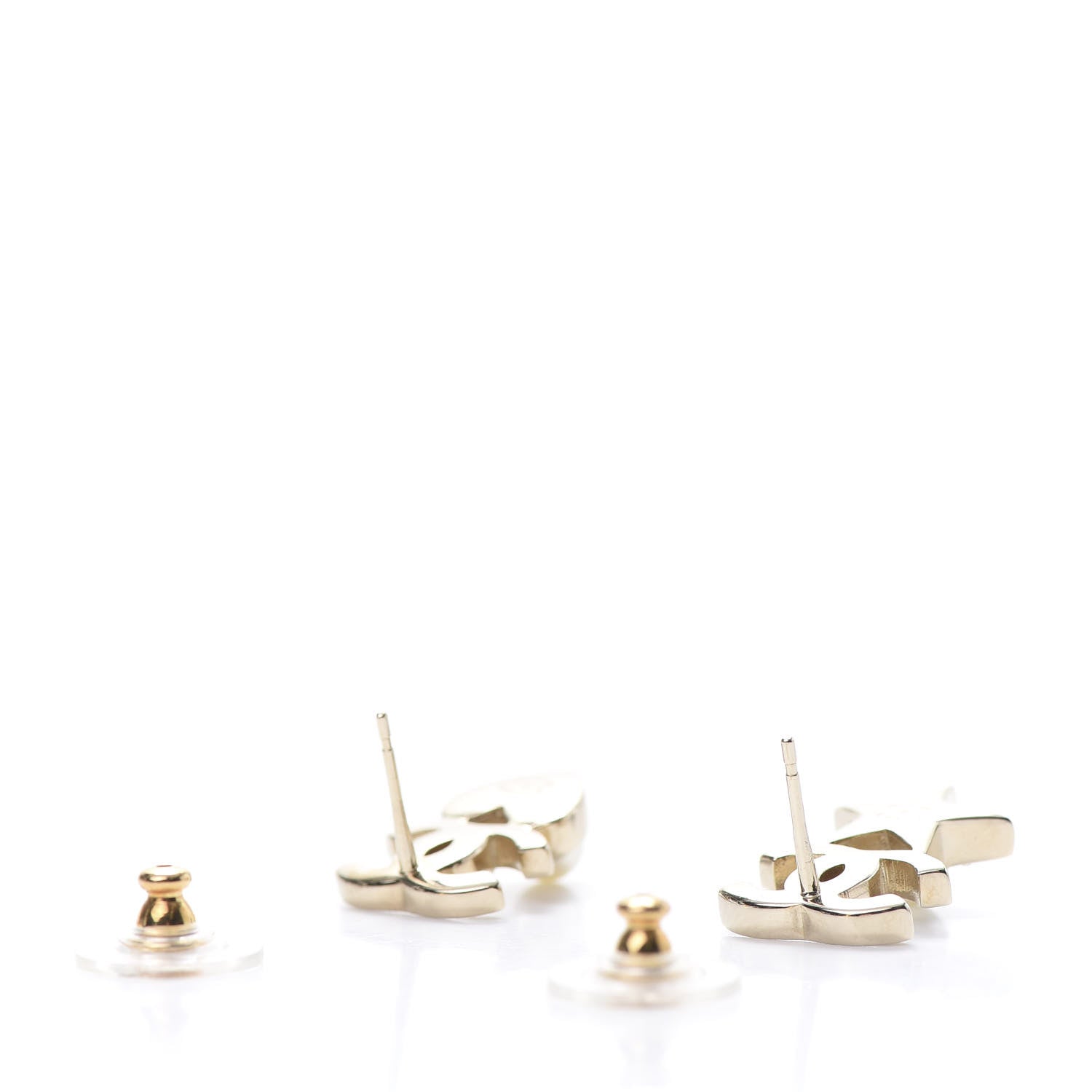 Chanel Crystal Pearl Charming Winter CC Star Heart Earrings Gold 3 of 5