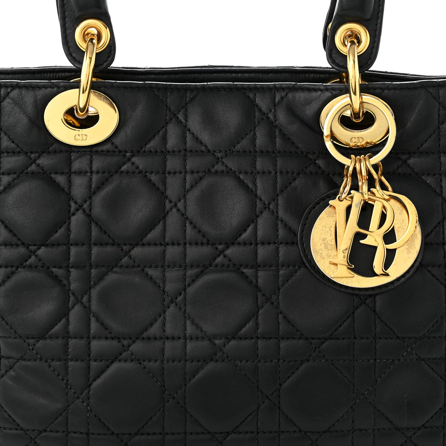 Lambskin Cannage Large Lady Dior Black