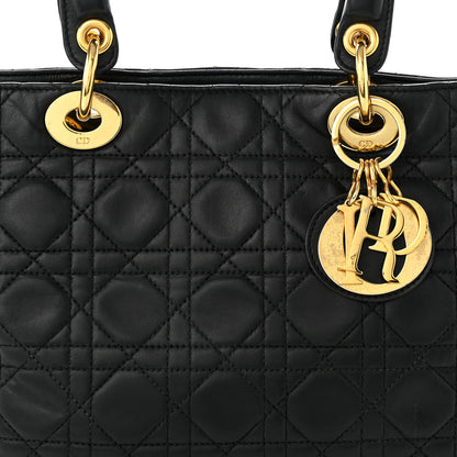 Christian Dior Lambskin Cannage Large Lady Dior Black 8 of 11