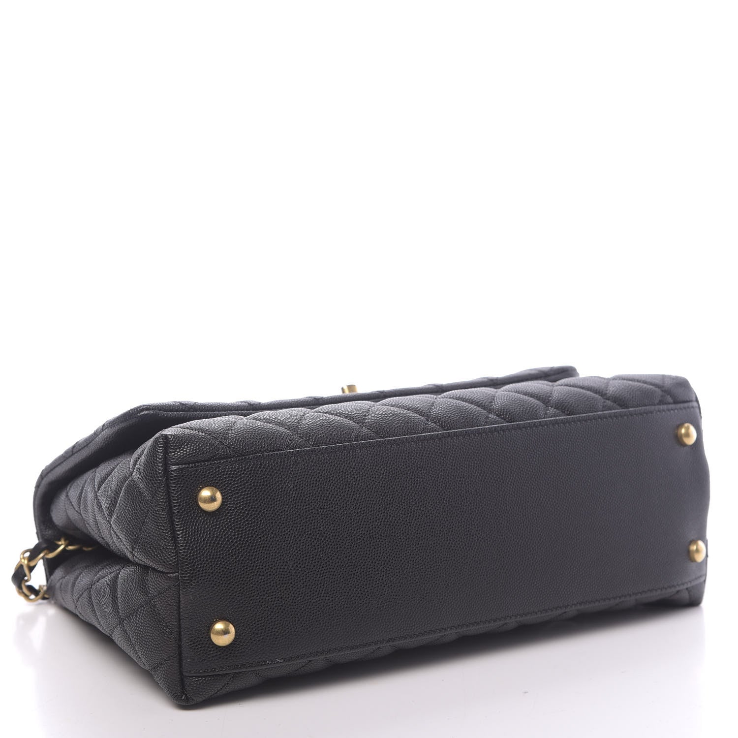Chanel Caviar Lizard Embossed Quilted Small Coco Handle Flap Black 4 of 11