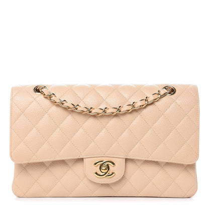 Chanel Caviar Quilted Medium Double Flap Beige Clair 1 of 13