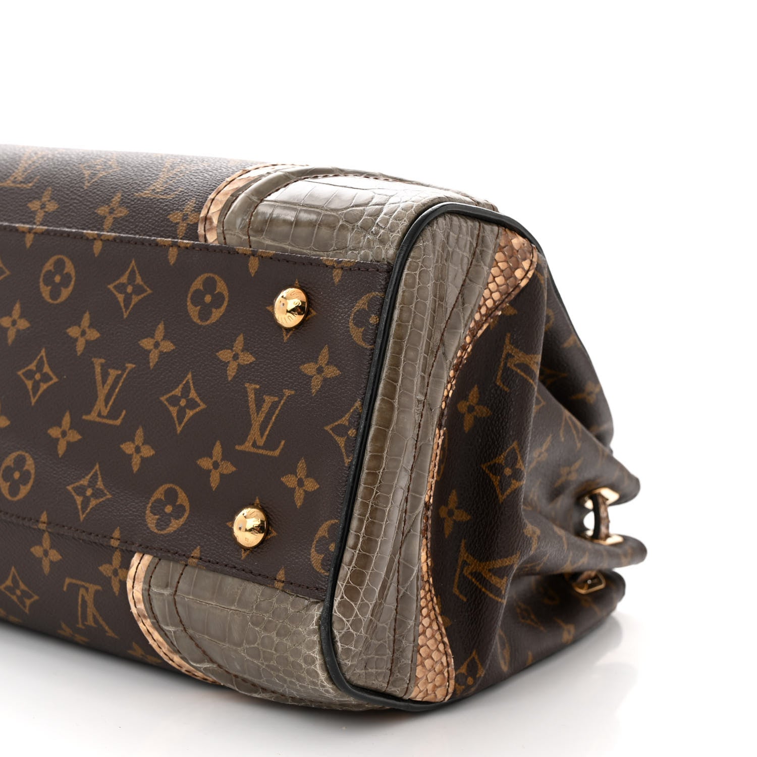 Louis Vuitton Monogram Snakeskin Alligator Monogramissime Exotic Shopper GM Gris 10 of 11
