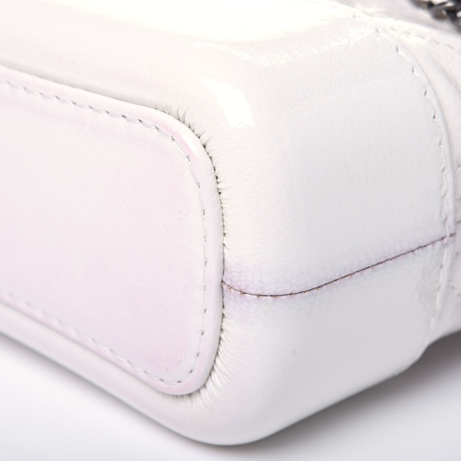 Chanel Patent Goatskin Quilted Small Gabrielle Hobo White 11 of 19