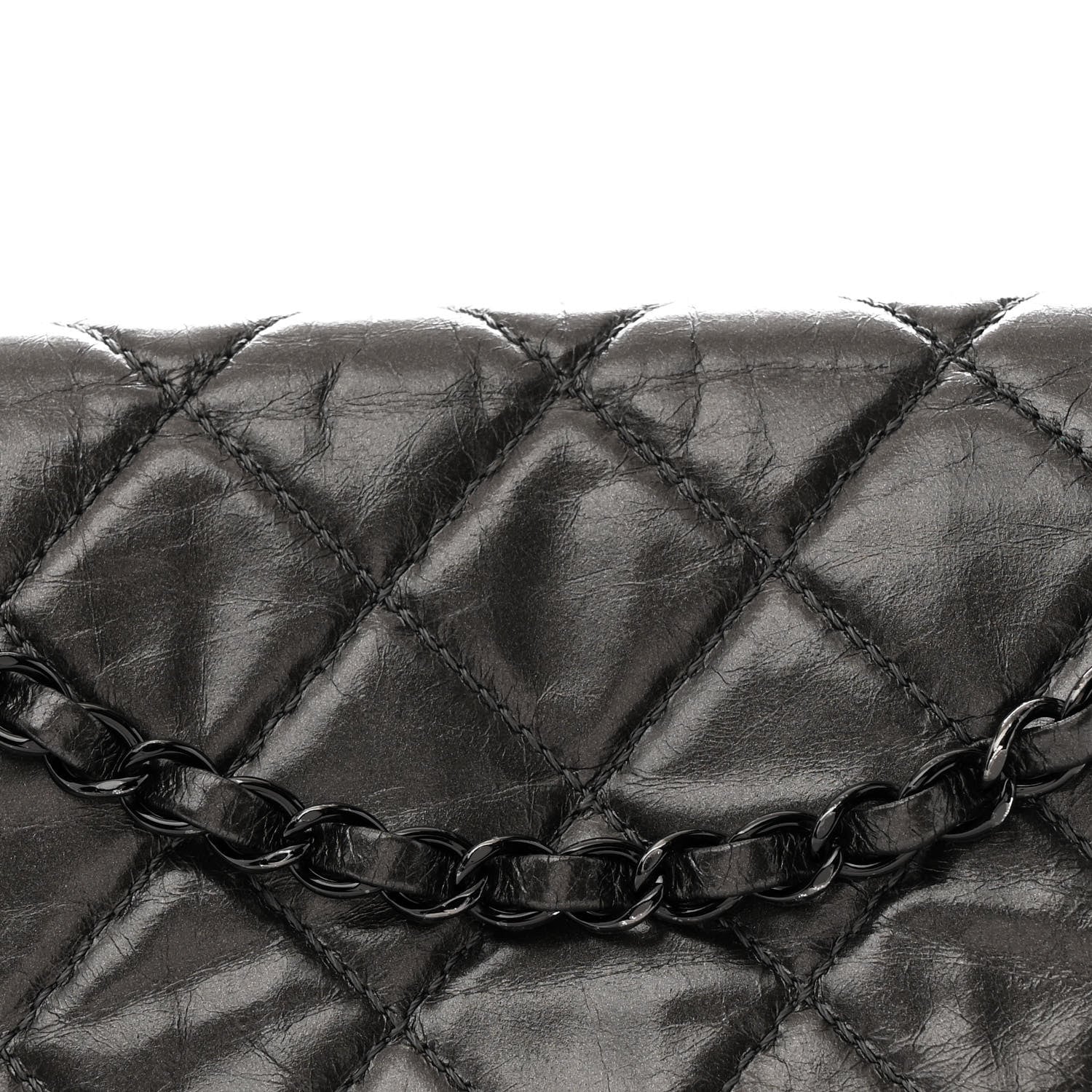 Chanel Metallic Calfskin Quilted Medium Chain Me Flap Grey 8 of 10