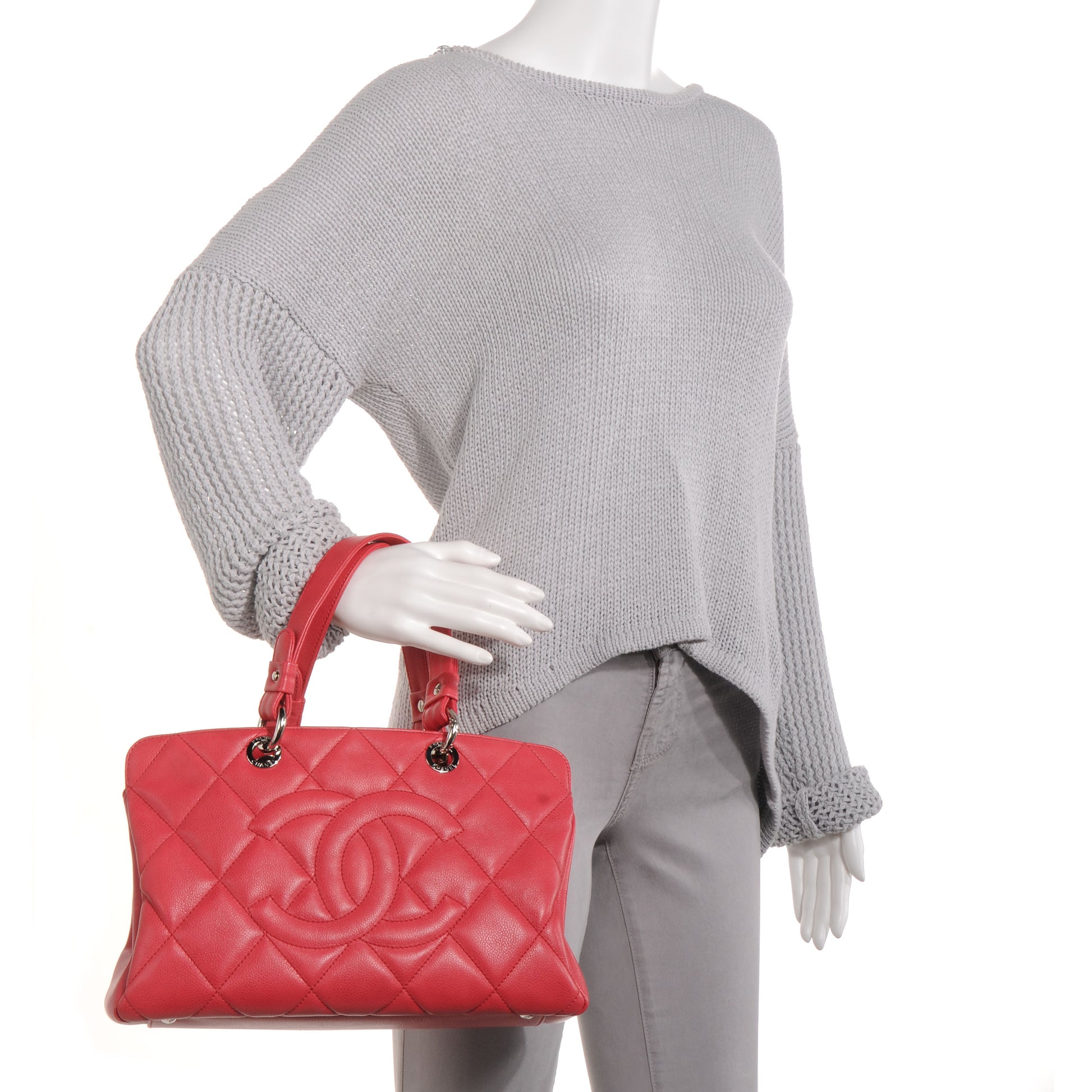Chanel Soft Caviar Quilted CC Timeless Tote Fuchsia 2 of 7