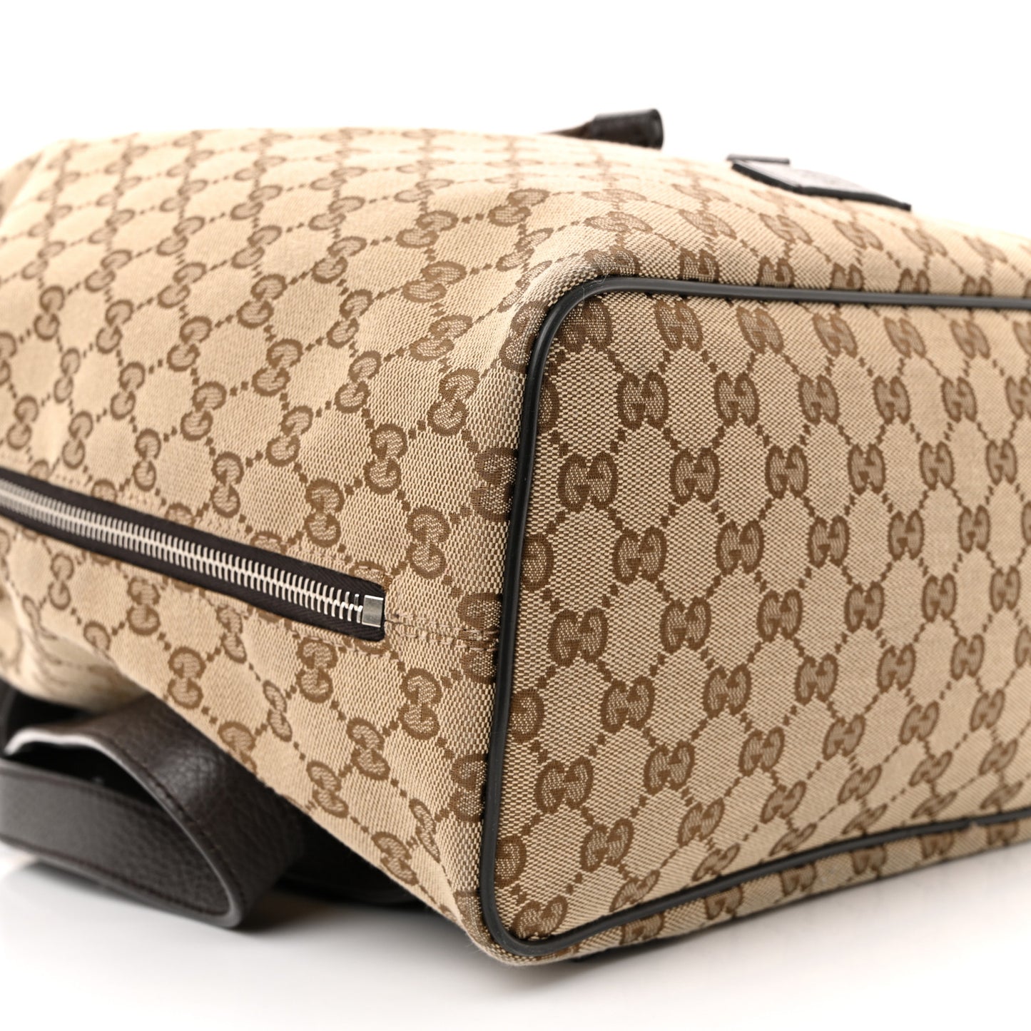 Monogram Dollar Calfskin O Drawstring Backpack Beige Ebony Testa di Moro Dark Chocolate