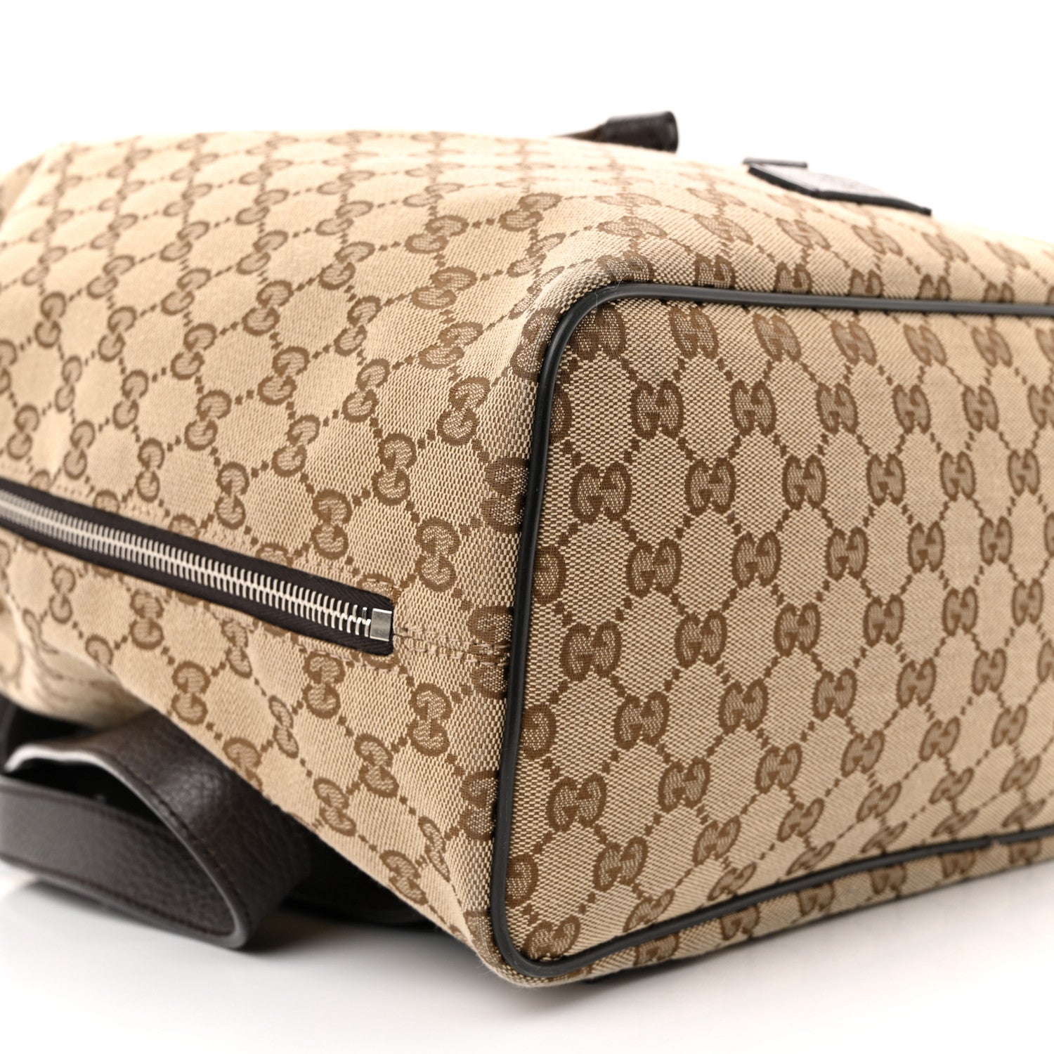 Gucci Monogram Dollar Calfskin O Drawstring Backpack Beige Ebony Testa di Moro Dark Chocolate 8 of 13