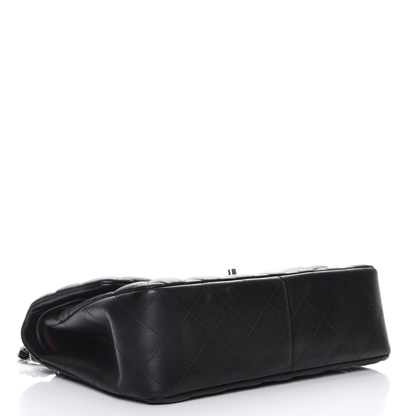 Lambskin Quilted Jumbo Double Flap Black
