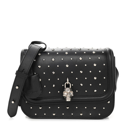 Alexander McQueen Calfskin Studded Small Padlock Crossbody Bag Black 1 of 10