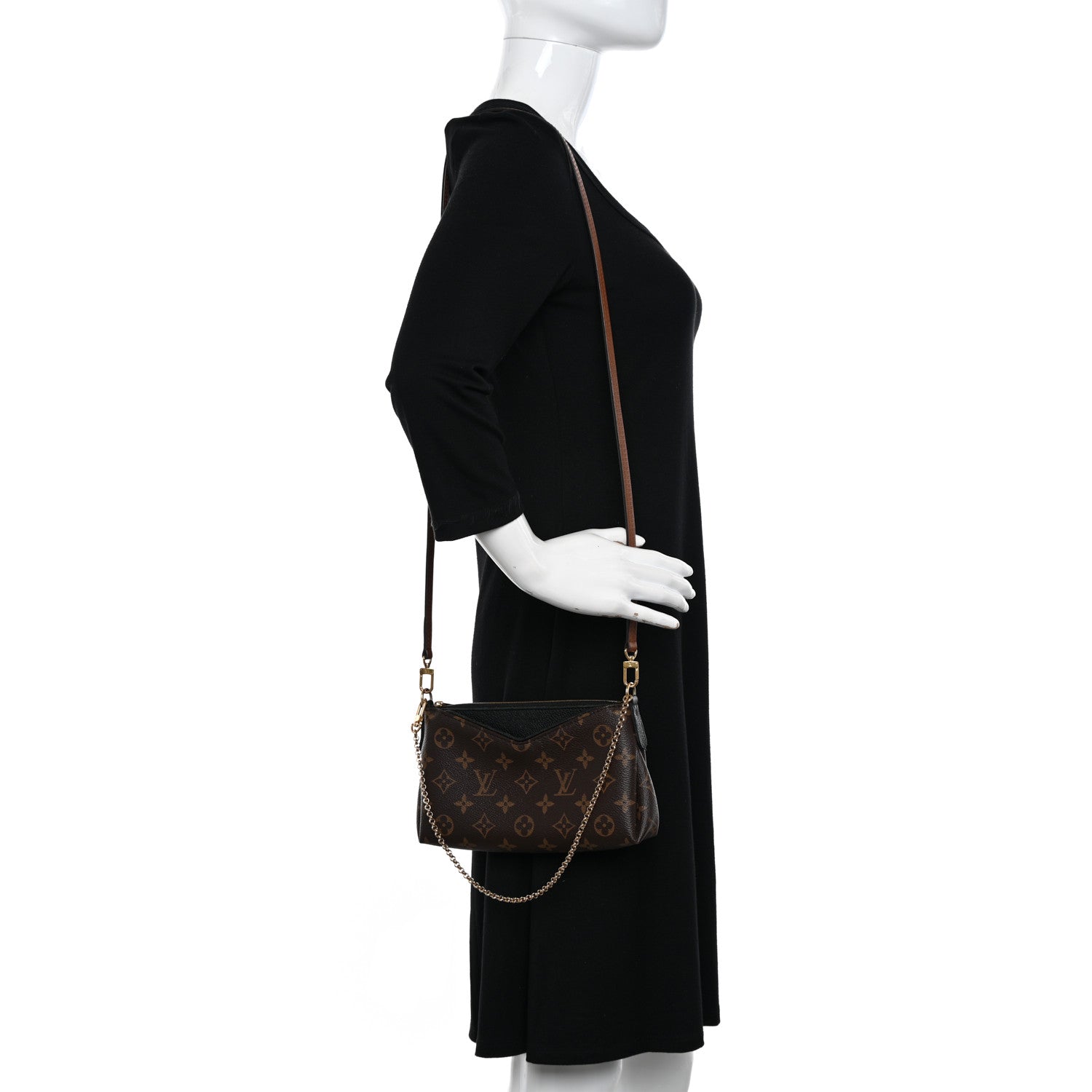 Louis Vuitton Monogram Pallas Clutch Black 2 of 16