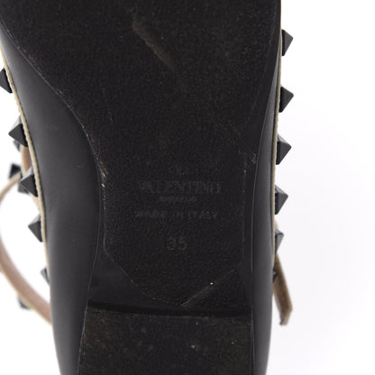 Valentino Garavani Nappa Rockstud Cage Ballerina Flats 35 Black Ivory 6 of 9