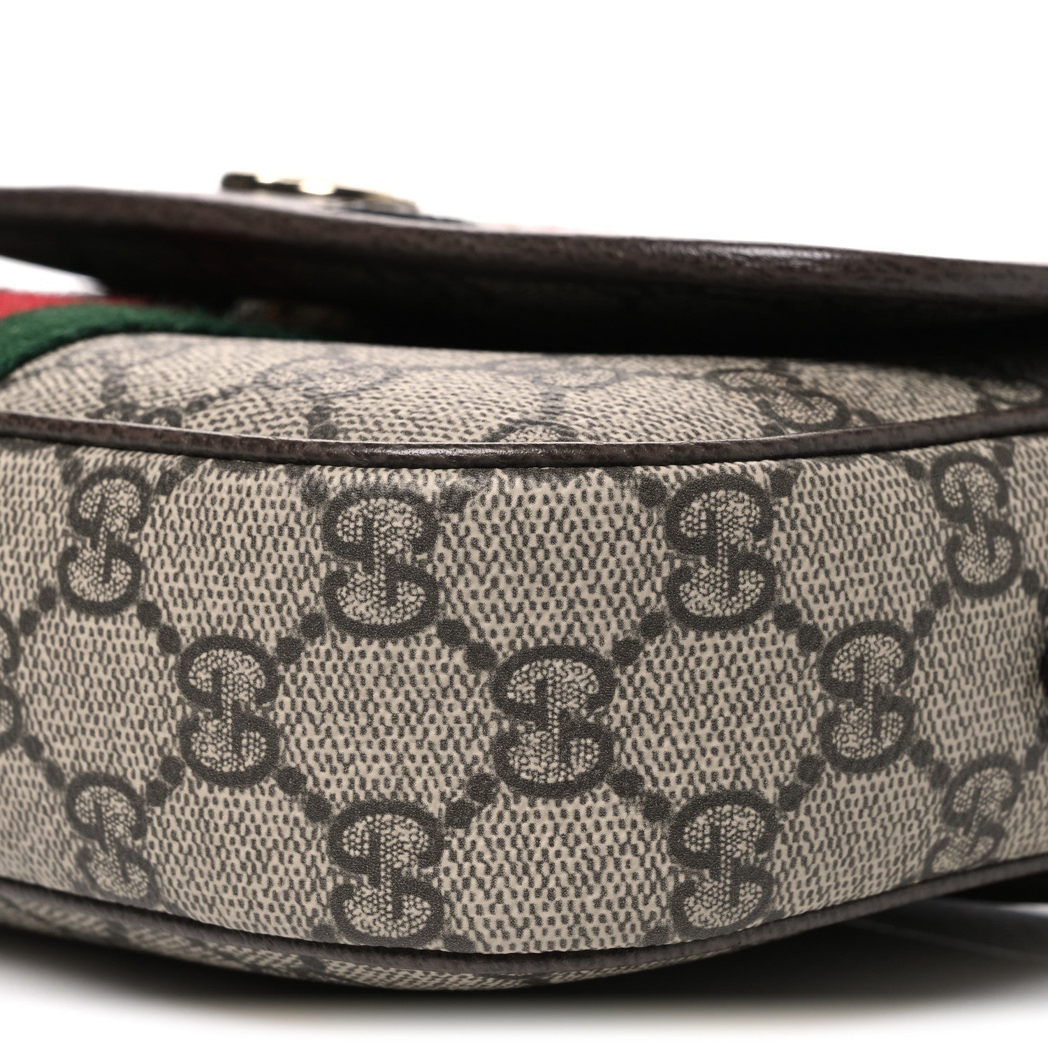 Gucci GG Supreme Monogram Textured Dollar Calfskin Small Ophidia Top Handle Shoulder Bag Beige Brown 10 of 10