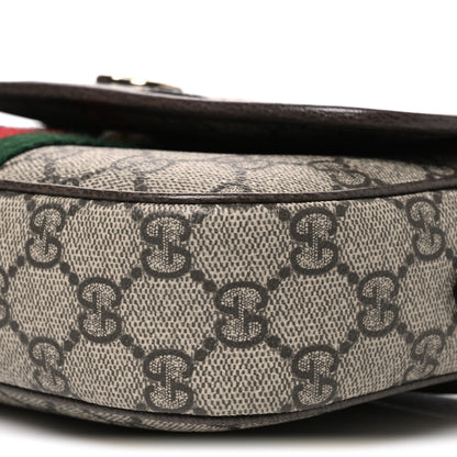 Gucci GG Supreme Monogram Textured Dollar Calfskin Small Ophidia Top Handle Shoulder Bag Beige Brown 10 of 10