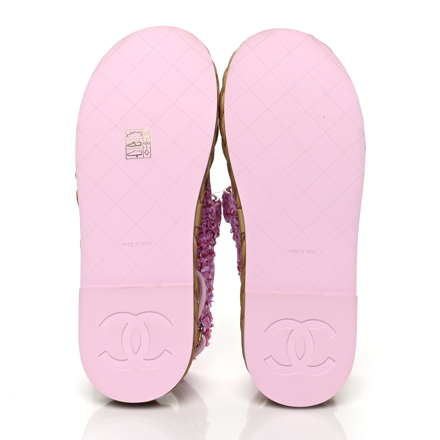 Chanel Tweed Lambskin Velcro Dad Sandals 38 Pink Multicolor 5 of 8