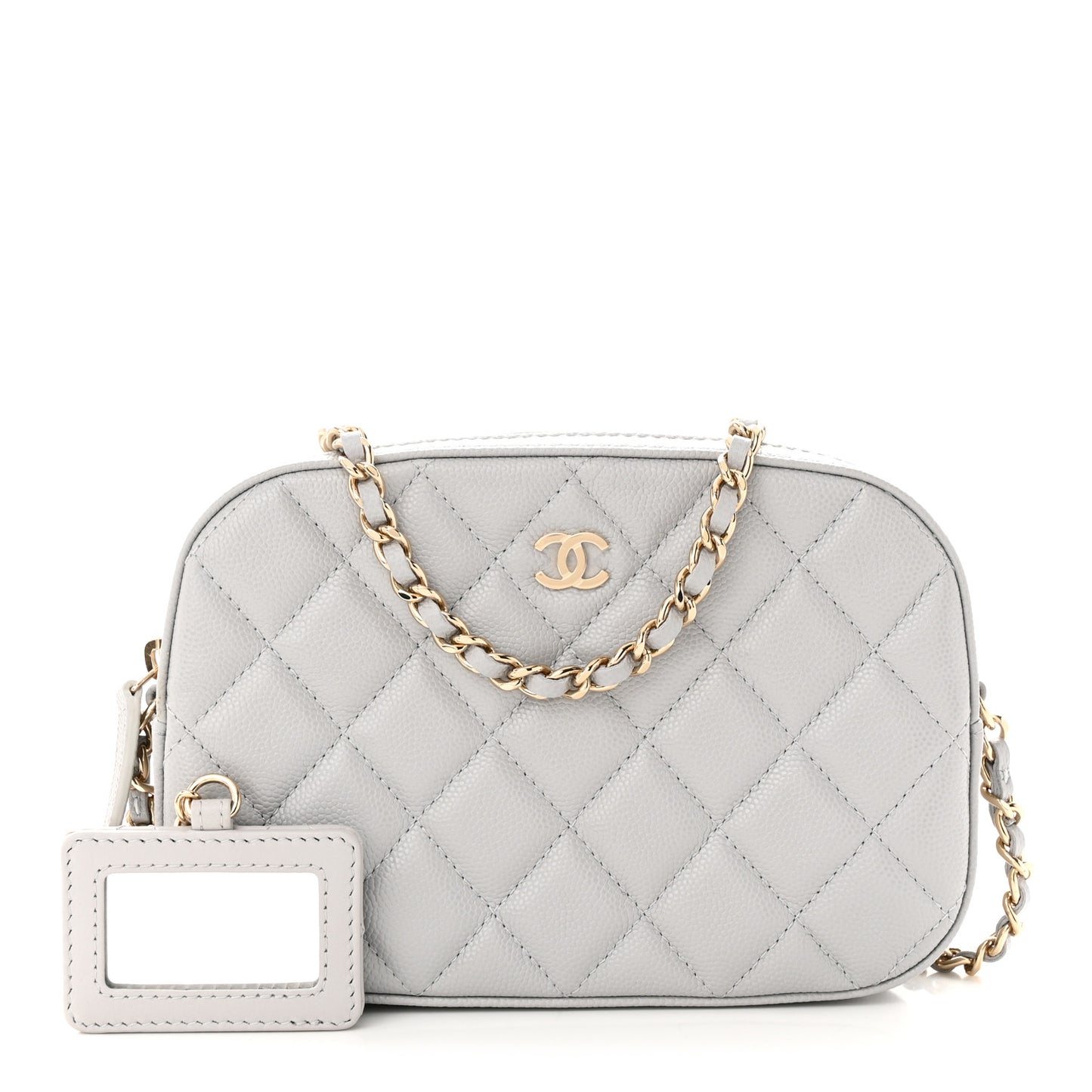 Caviar Quilted Camera Case Grey