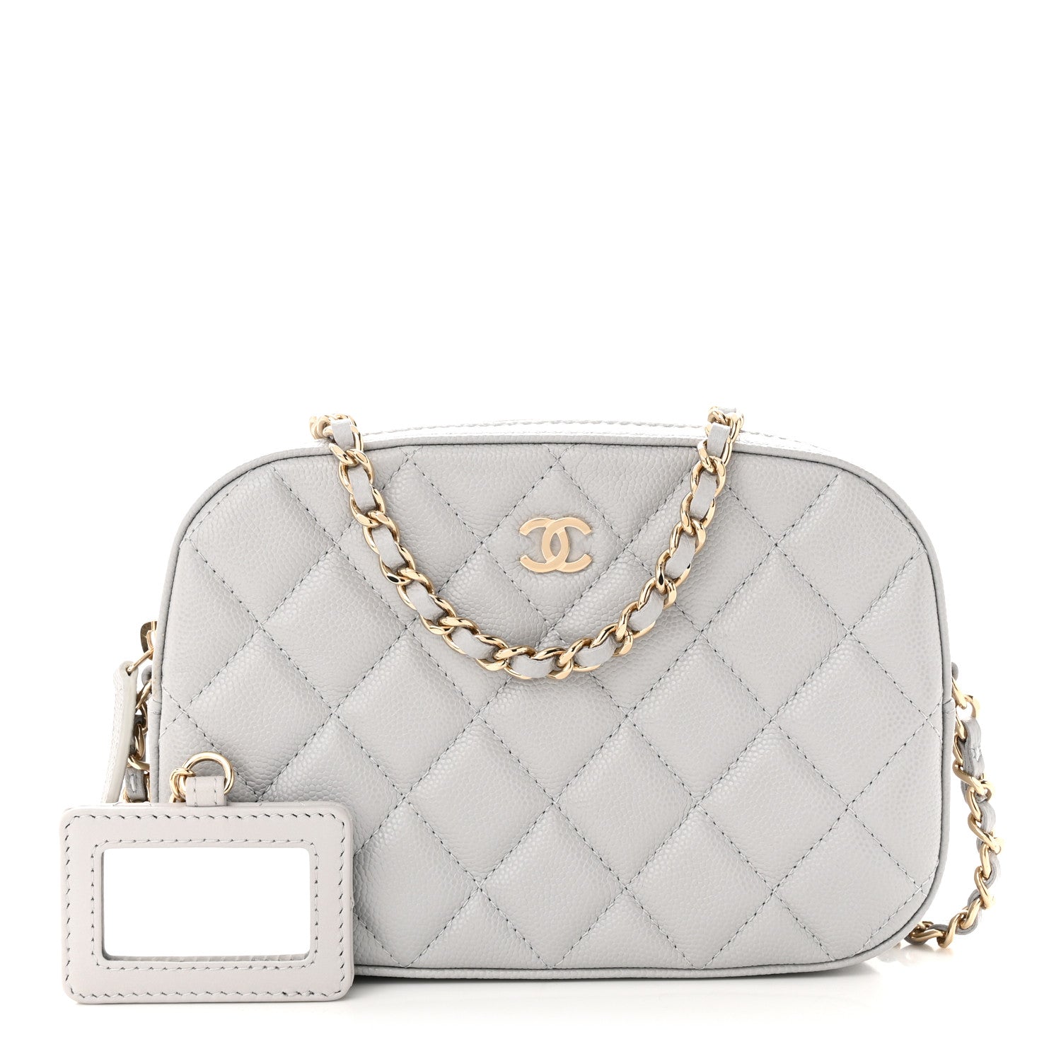 Chanel Caviar Quilted Camera Case Grey 1 of 12