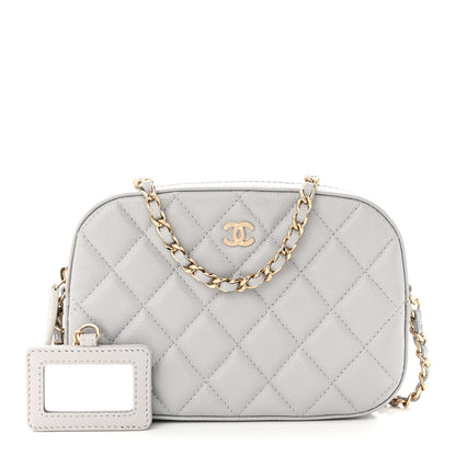Chanel Caviar Quilted Camera Case Grey 1 of 12