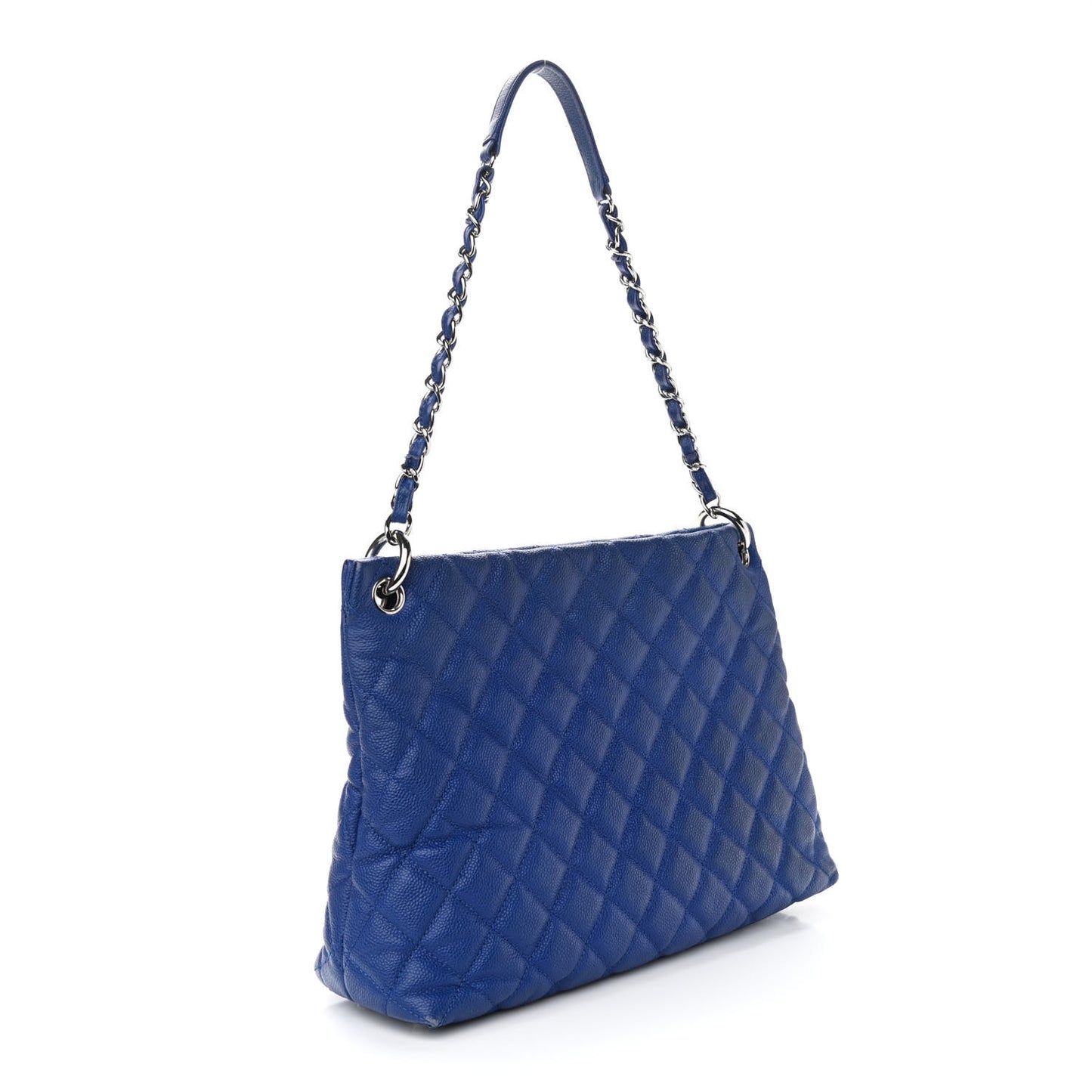 Caviar Quilted Easy Zip Tote Cobalt Blue