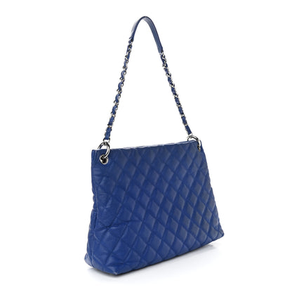 Chanel Caviar Quilted Easy Zip Tote Cobalt Blue 3 of 16