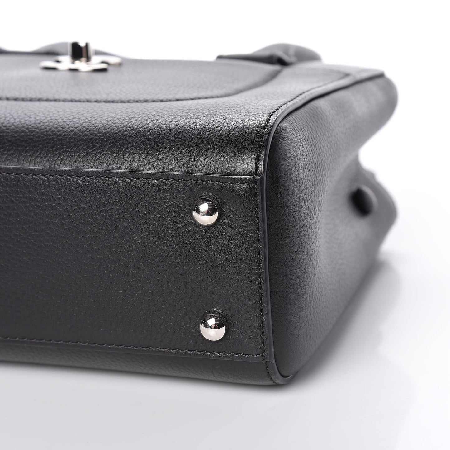 Grained Calfskin Mini Neo Executive Shopper Tote Black