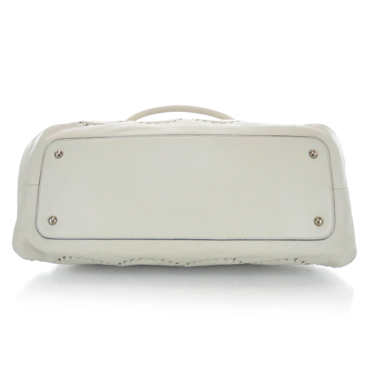 SALVATOREFERRAGAMOLeatherStitchedSatchelIvory