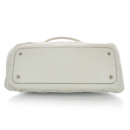 FASHIONPHILE SALVATOREFERRAGAMOLeatherStitchedSatchelIvory 5 of 9