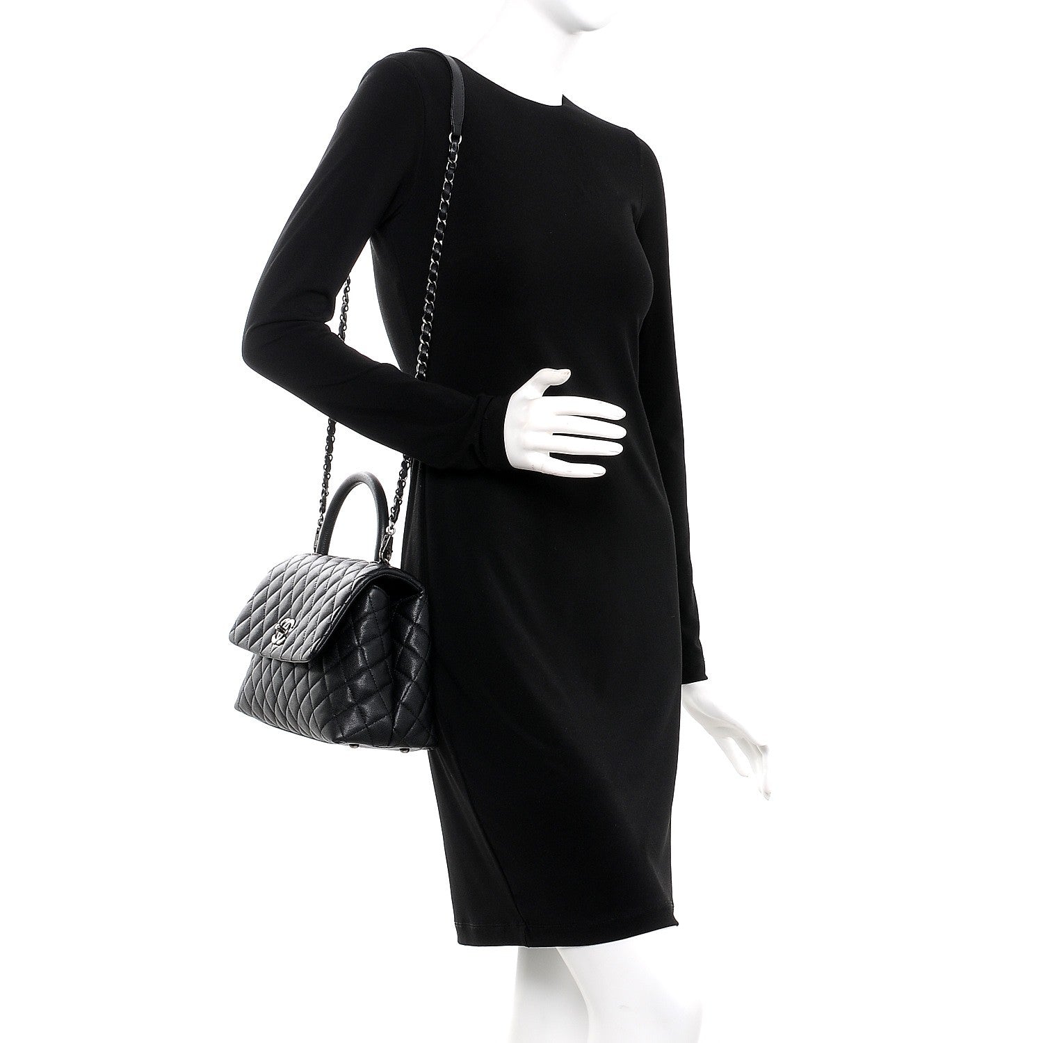 Chanel Caviar Quilted Small Coco Handle Flap Black 2 of 8