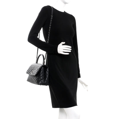 Chanel Caviar Quilted Small Coco Handle Flap Black 2 of 8